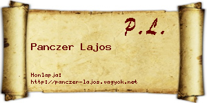 Panczer Lajos névjegykártya